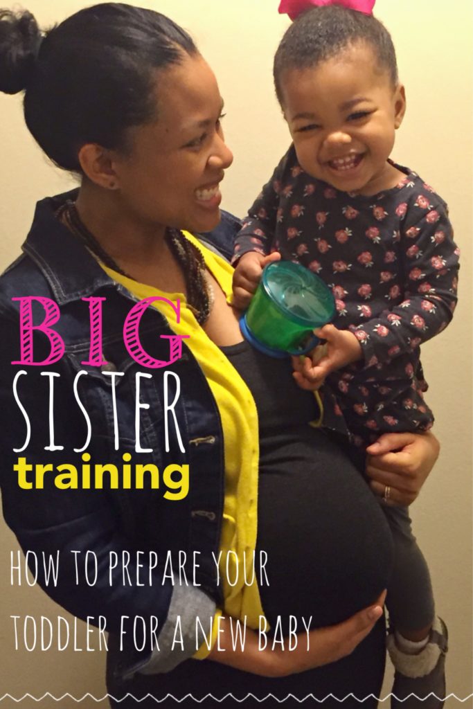 big sister training, preparing toddler for new baby, toddler becoming a big sister