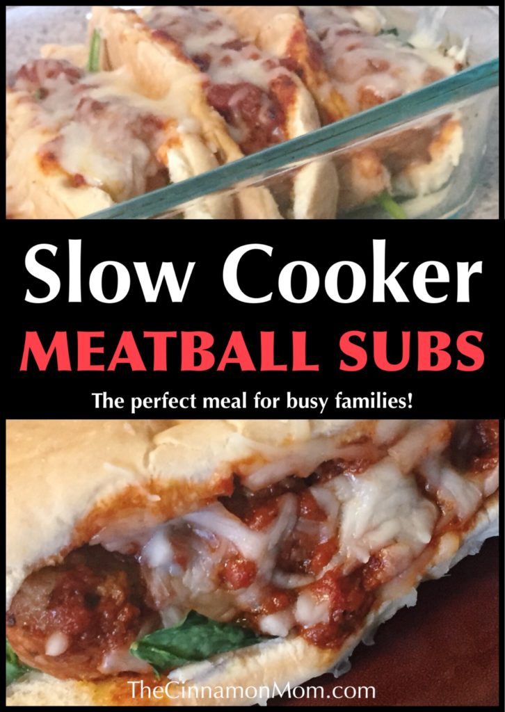 slow cooker meatball subs, easy dinner, busy mom recipes