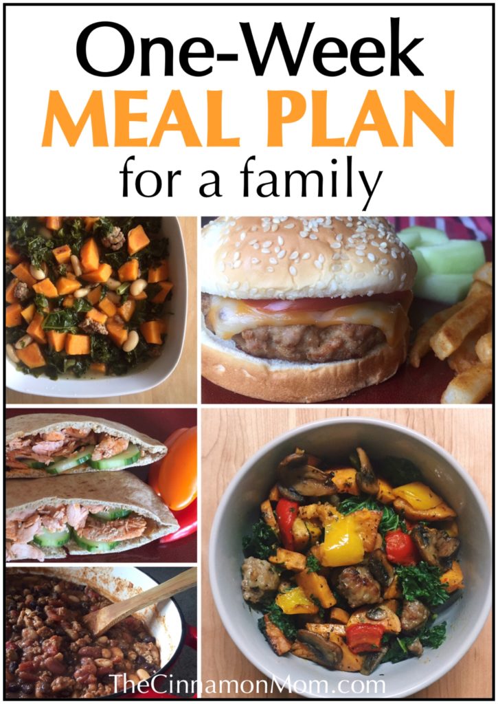 one week meal plan, family meal plan, easy dinner recipes, meal planning printable