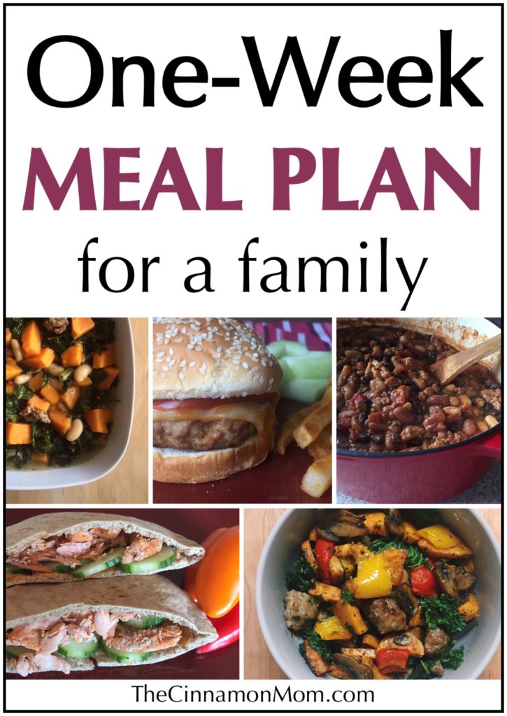 one week meal plan, family meal plan, easy dinner recipes, meal planning printable