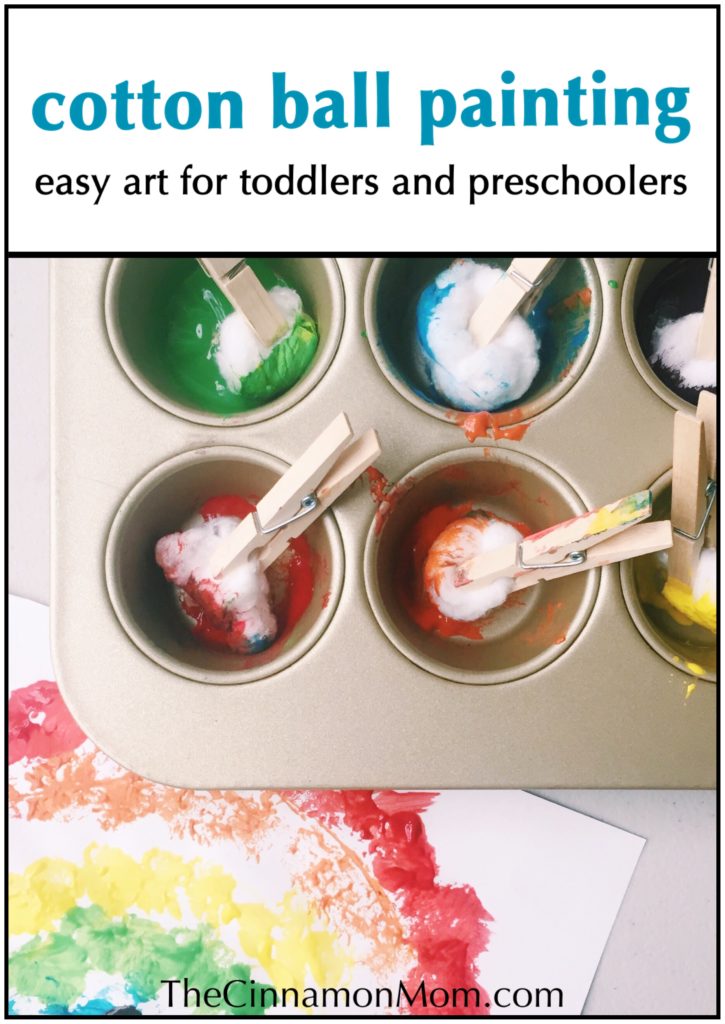 Painting with Water & Cotton Balls - Happy Toddler Playtime