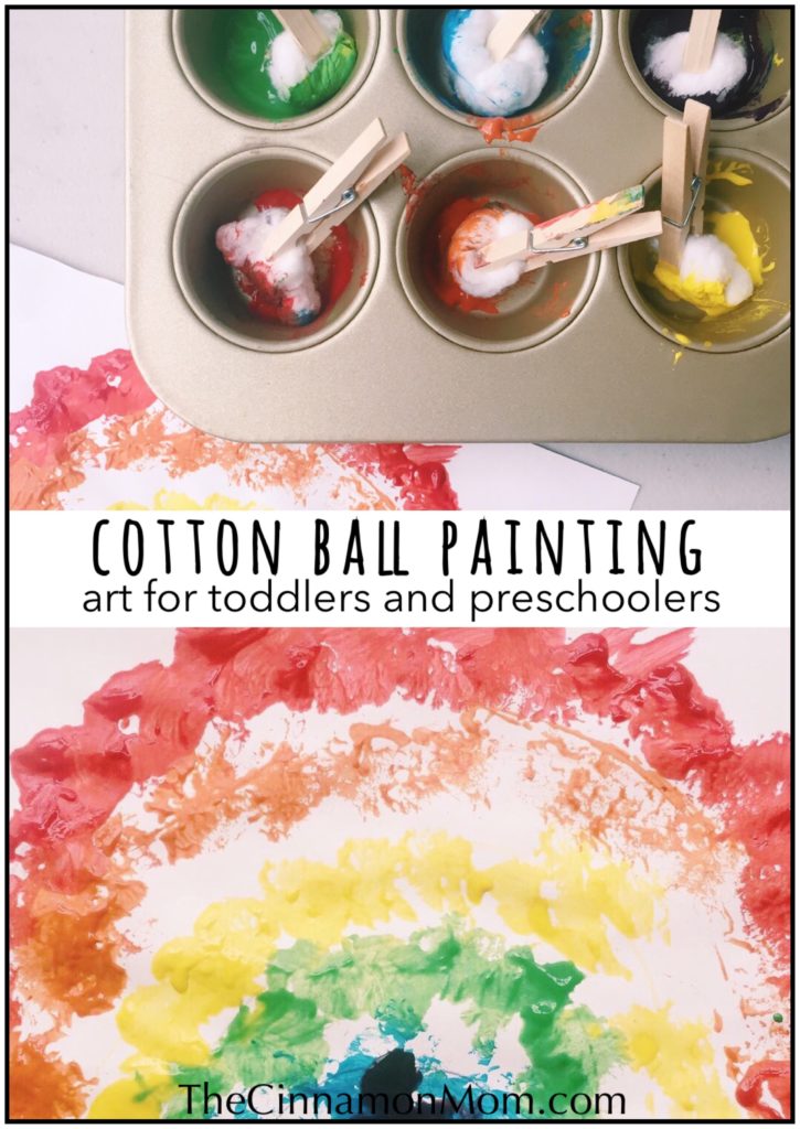Cotton Ball Splat Painting - Toddler Approved