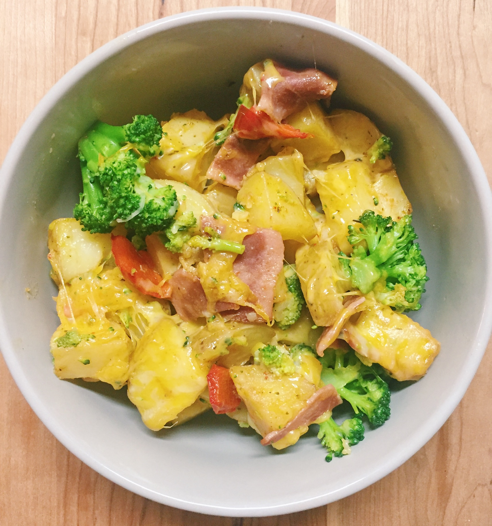 Baked Potato Casserole with Broccoli and Bacon