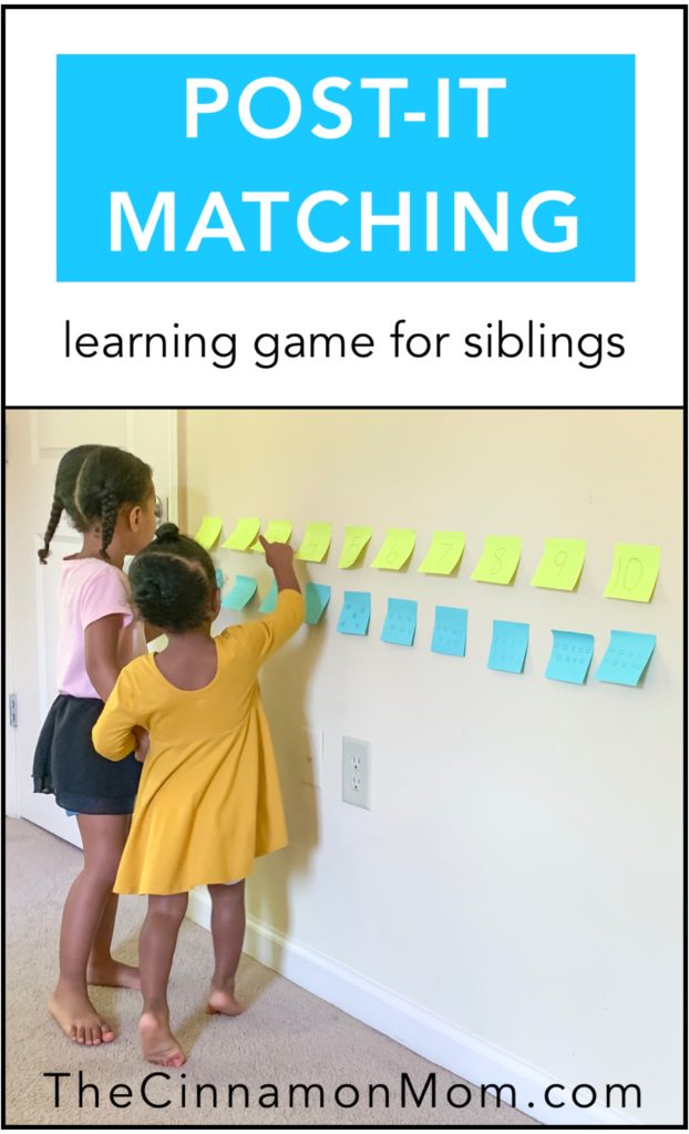 post it game, post it notes, preschool homeschool, preschool activities, toddler activities, sibling games