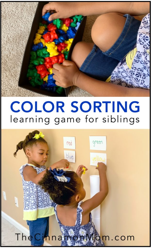 color sorting game, teach colors to toddlers, preschool color activities