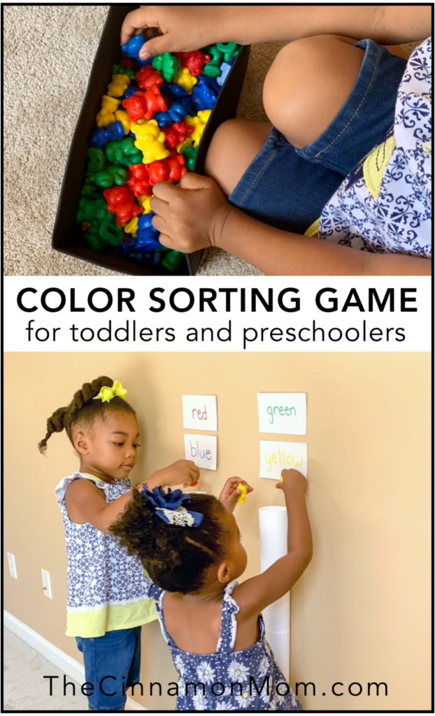 color sorting game, teach colors to toddlers, preschool color activities