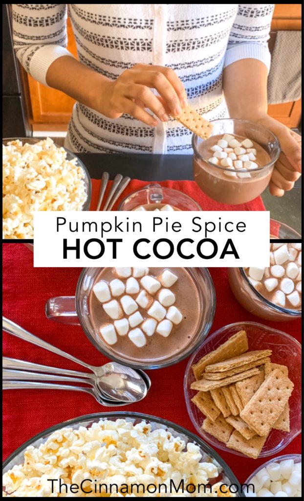 pumpkin spice hot cocoa, holiday drinks