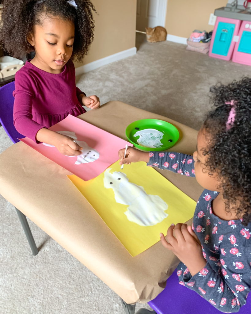 cottonball painting, snowman craft, preschool crafts, toddler crafts