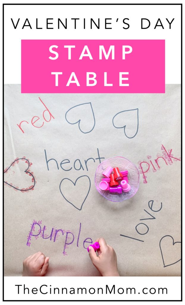 stamp table, preschool activities, Valentine's crafts