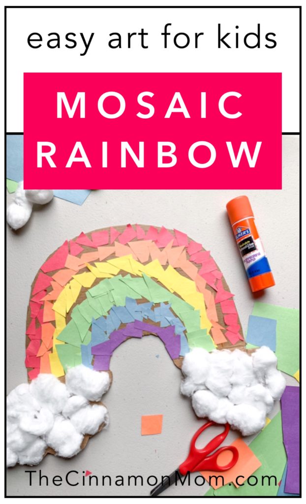 rainbow crafts, preschool activities, mosaic rainbows, St Patrick's Day crafts