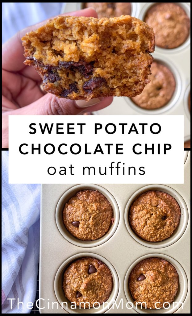 sweet potato chocolate chip oat muffins, comfort baking, easy muffin recipe