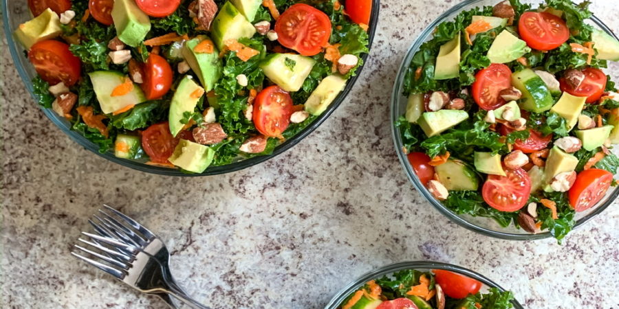 kale salad, easy dinner recipe, vegetarian recipes, Summer dinner ideas