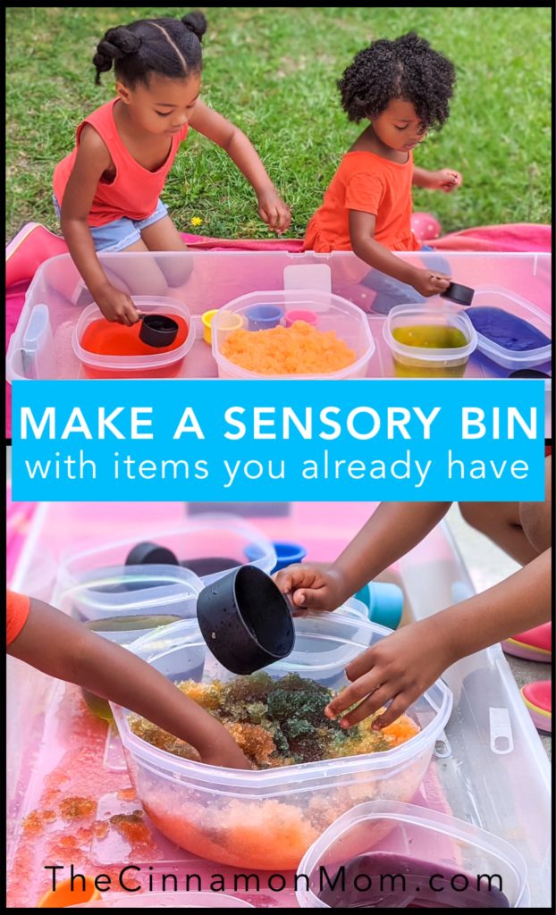 make a sensory bin, sensory activities, preschool homeschool, learning through play