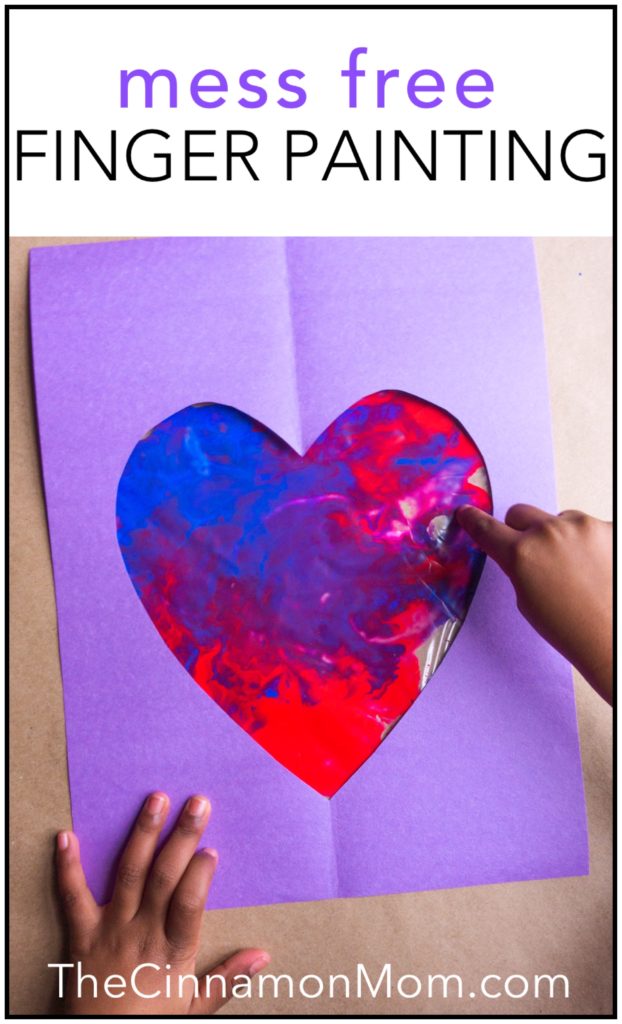no mess finger painting, Valentine's with kids, easy crafts, finger painting, preschool activities