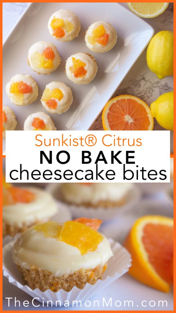 no bake cheesecake bites, Sunkist citrus, orange desserts, lemon desserts