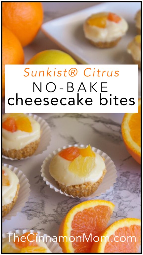 no bake cheesecake bites, Sunkist citrus, orange desserts, lemon desserts
