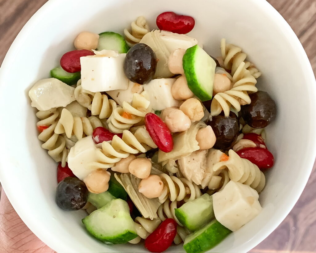 no-heat meals, pasta salad