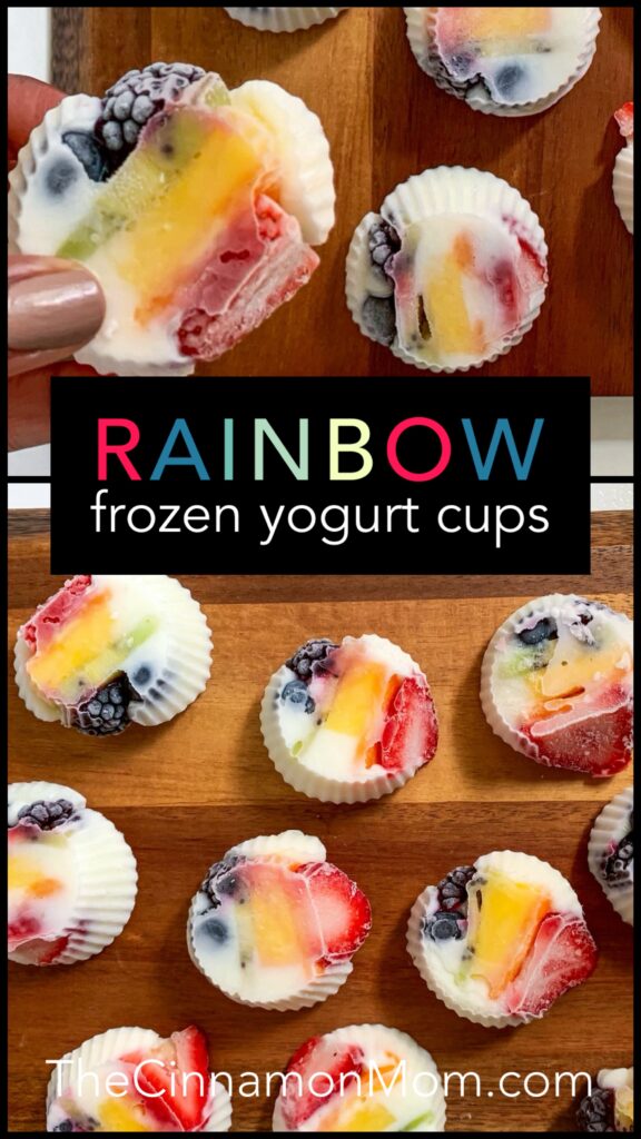 rainbow frozen yogurt cups