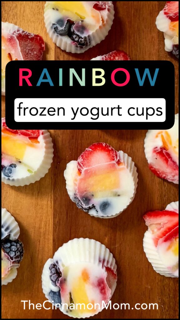 rainbow frozen yogurt cups